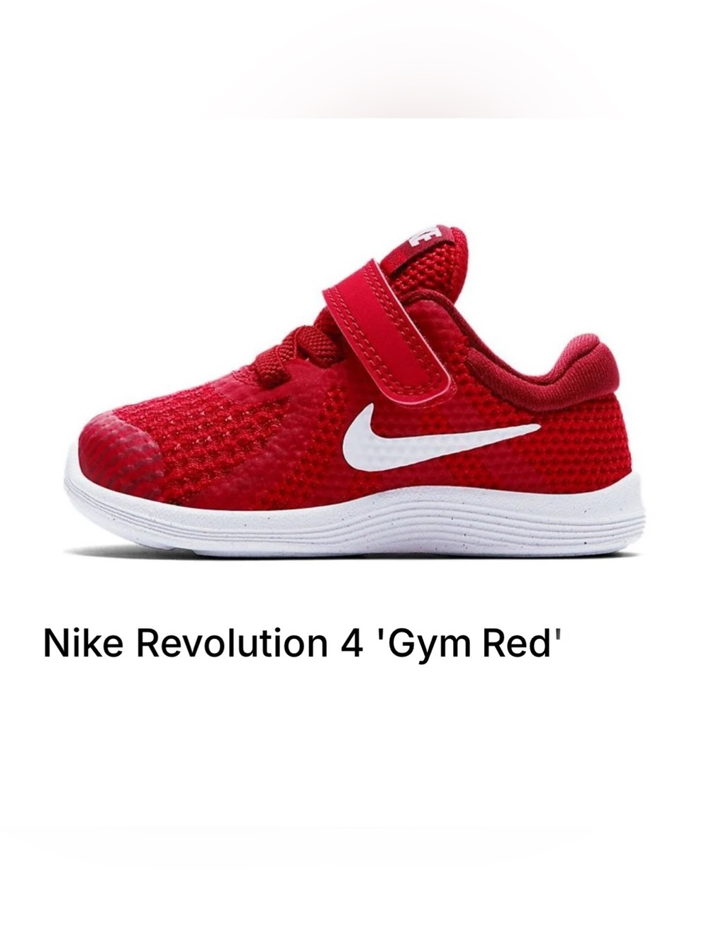 Nike Kids Red Mesh Sneaker with White Swoosh